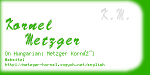 kornel metzger business card